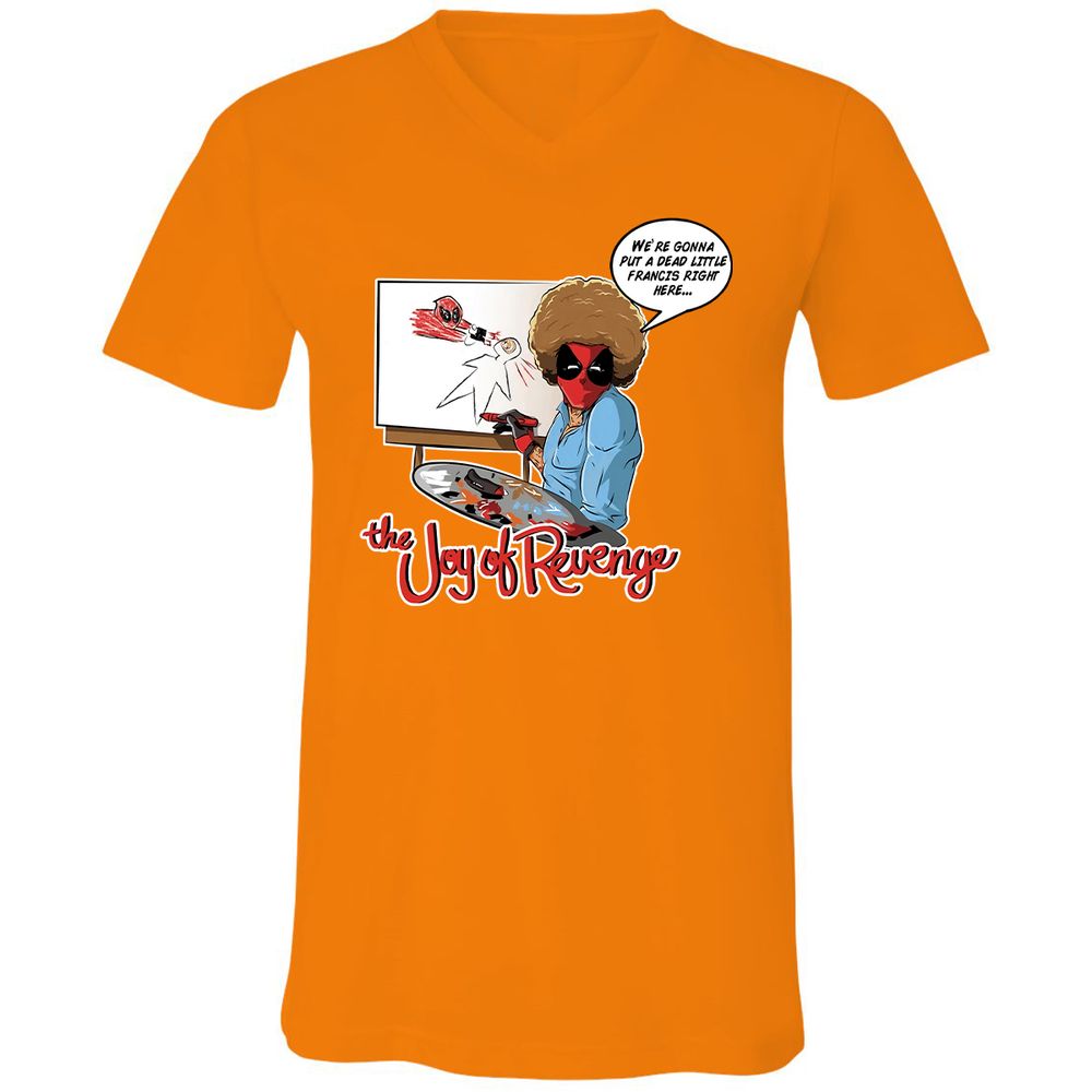 Unisex V-Neck T-Shirt - T59CNKVZ - Orange - 11