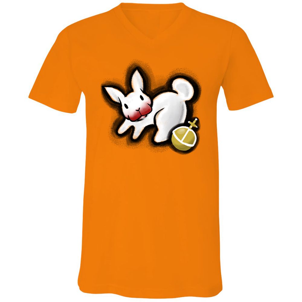 Unisex V-Neck T-Shirt - 2GAP4GEW - Orange - 11