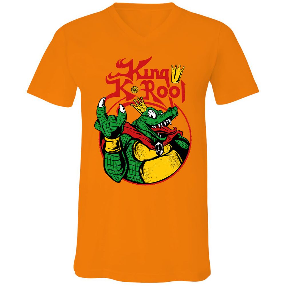Unisex V-Neck T-Shirt - D4M16Y6M - Orange - 11