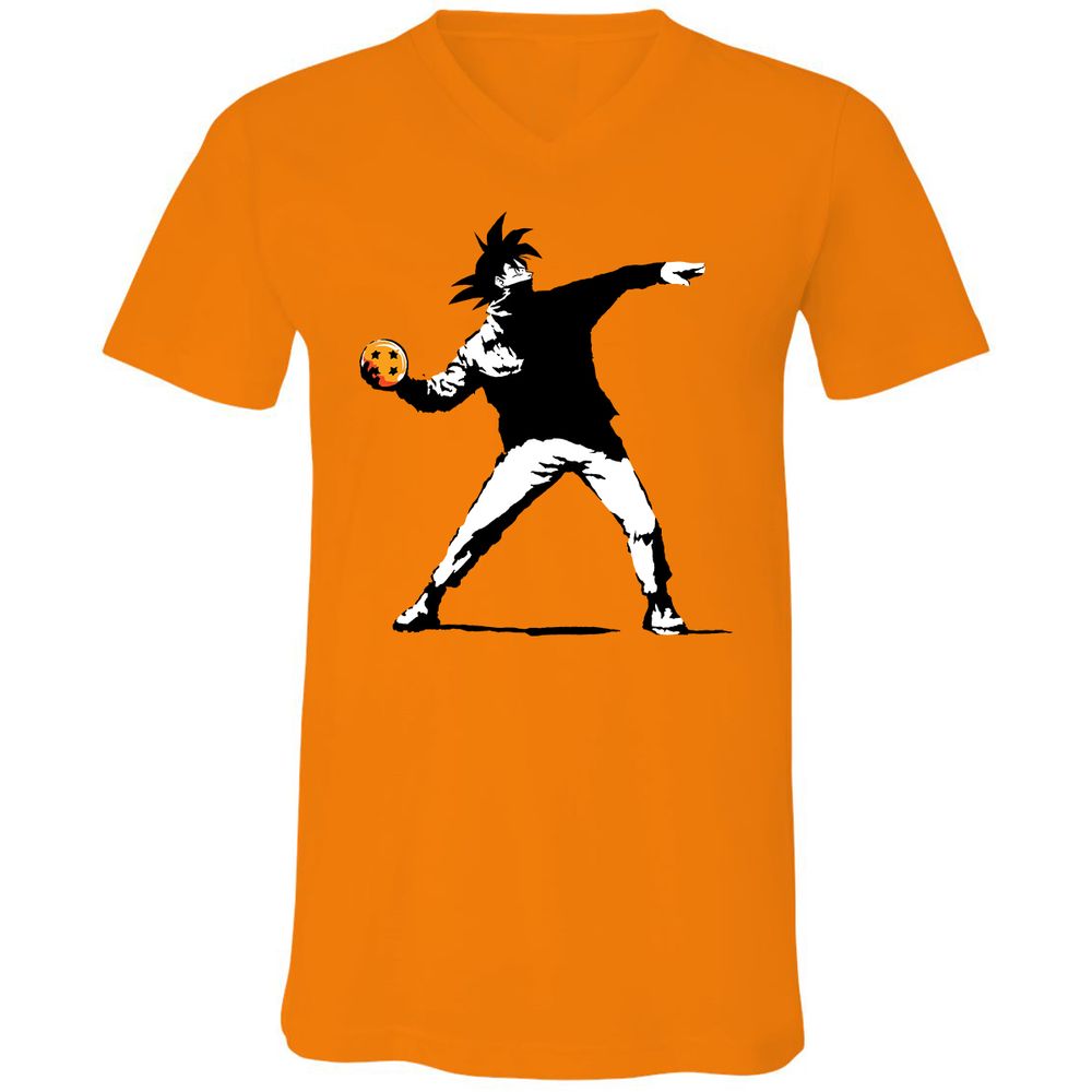 Unisex V-Neck T-Shirt - KEVQBWVK - Orange - 11
