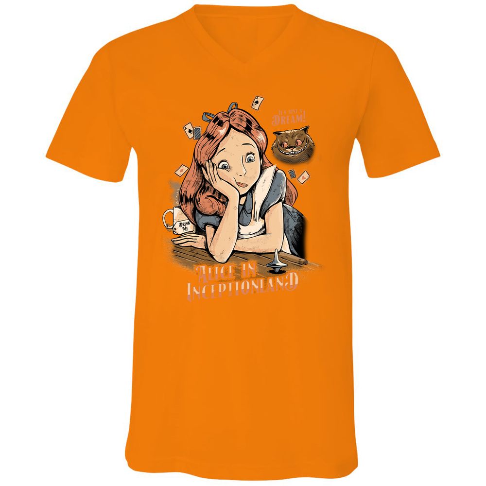 Unisex V-Neck T-Shirt - E7VHG5SV - Orange - 11
