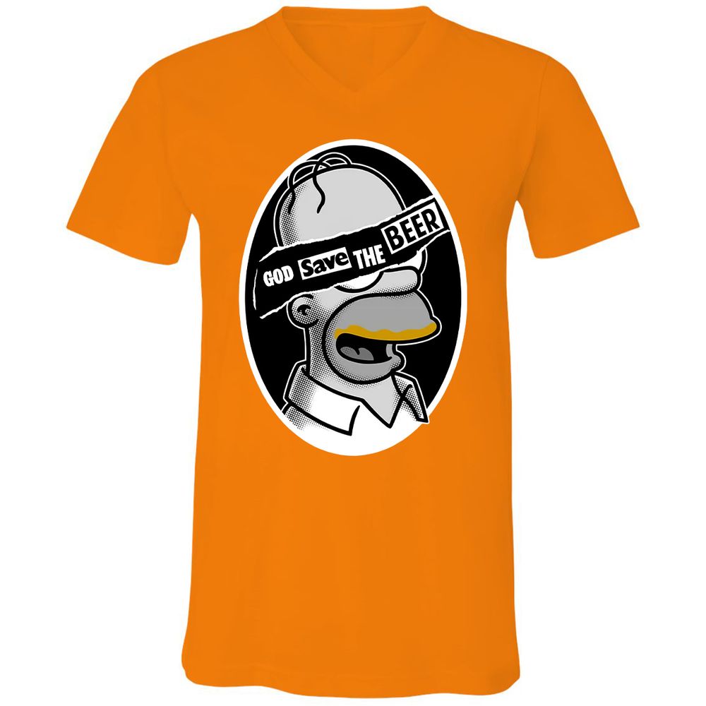 Unisex V-Neck T-Shirt - LUZ5T3XA - Orange - 11