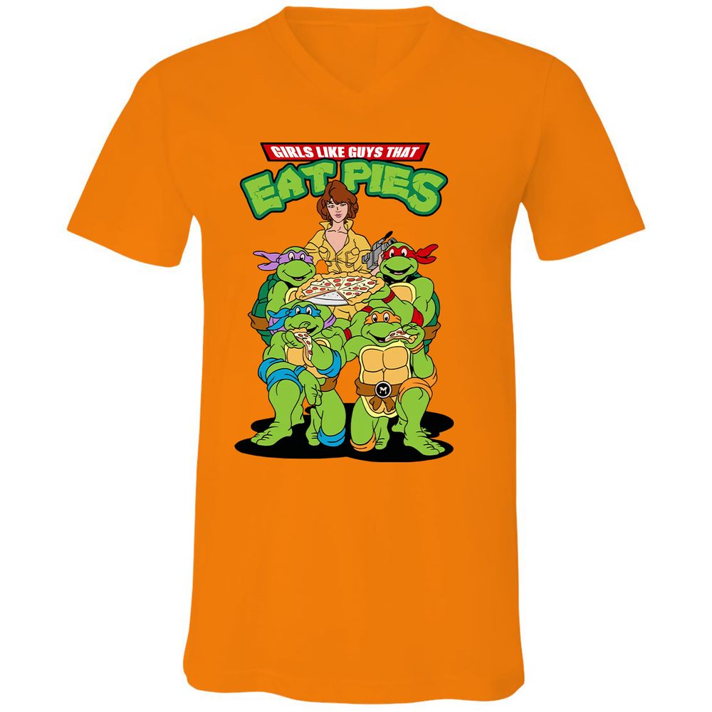 Unisex V-Neck T-Shirt - 1KW9T5ZF - Orange - 11