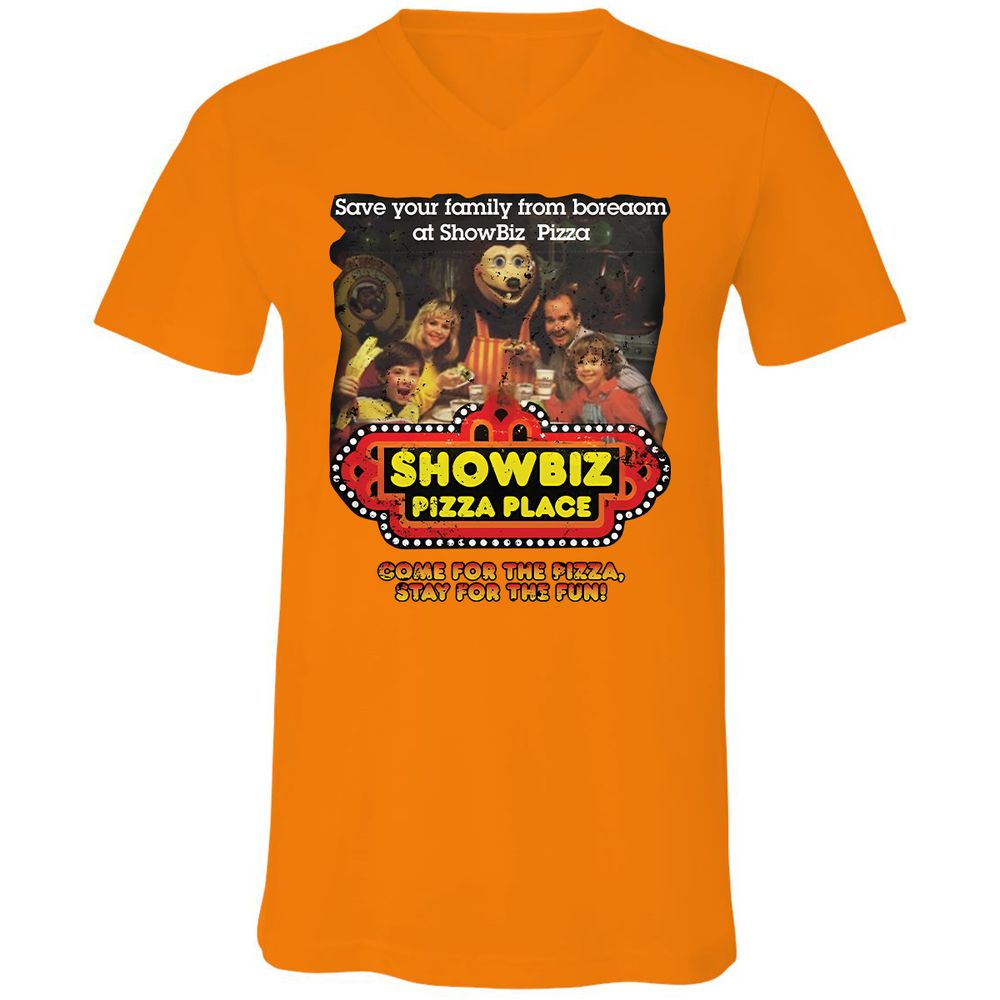 Unisex V-Neck T-Shirt - EZ9R1QP1 - Orange - 11