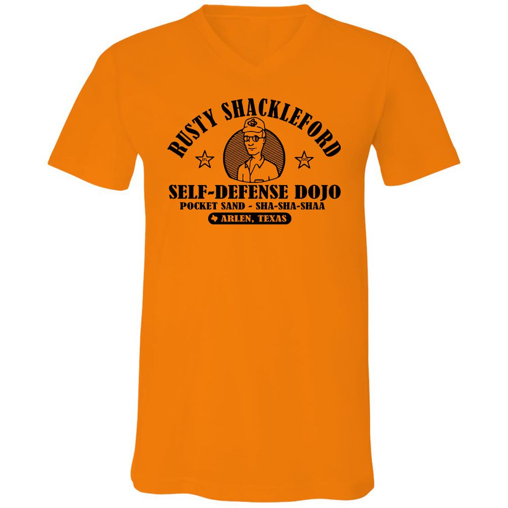 Unisex V-Neck T-Shirt - X6S7QM6B - Orange - 11