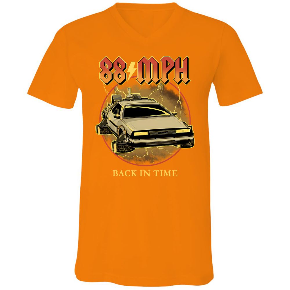 Unisex V-Neck T-Shirt - VE3FR5UV - Orange - 11