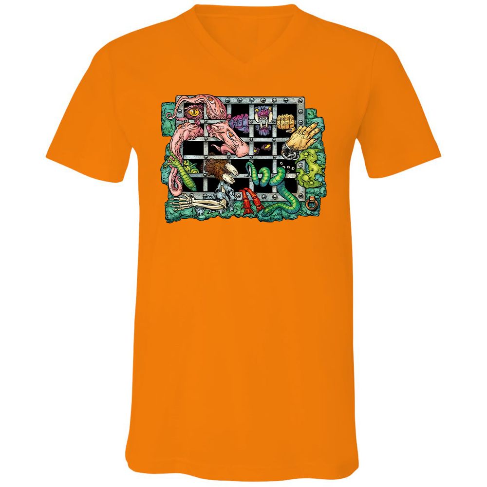 Unisex V-Neck T-Shirt - AGU3Q67Q - Orange - 11