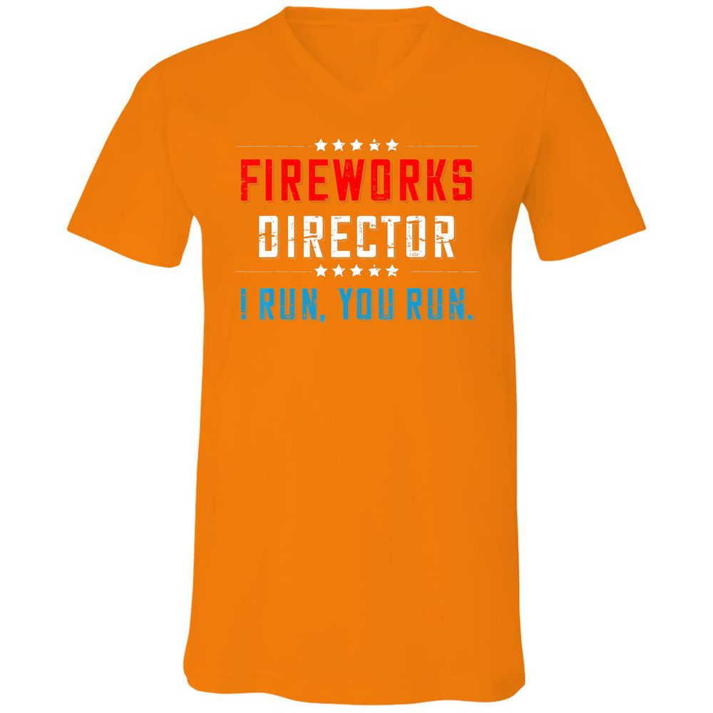 Unisex V-Neck T-Shirt - TBBTXTXJ - Orange - 11