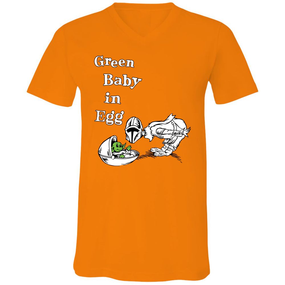 Unisex V-Neck T-Shirt - X76LAN55 - Orange - 11