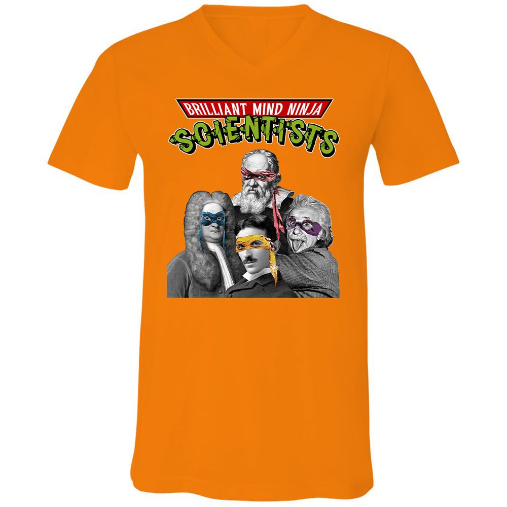 Unisex V-Neck T-Shirt - V48F1S6Y - Orange - 11