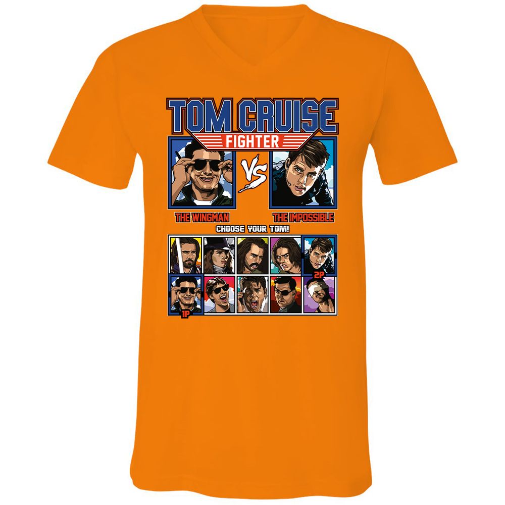 Unisex V-Neck T-Shirt - 8LKQQZL8 - Orange - 11