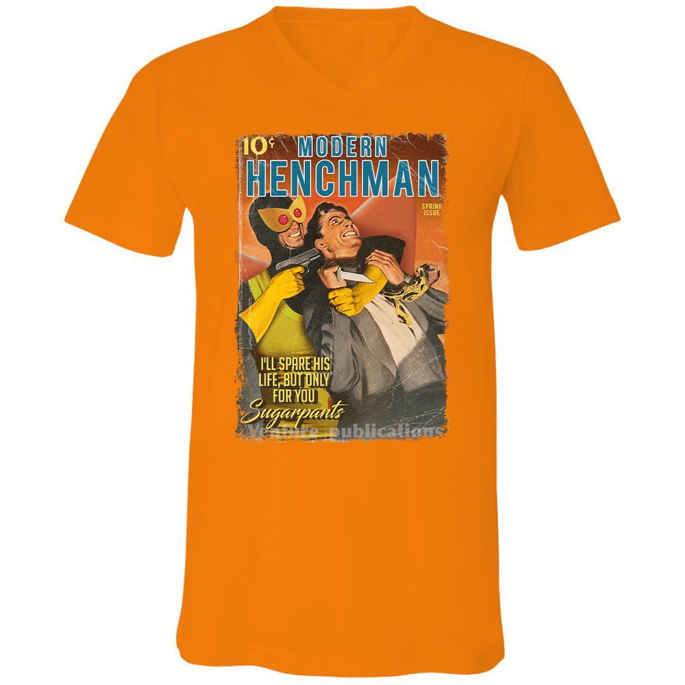 Unisex V-Neck T-Shirt - 4W1MSJ9J - Orange - 11