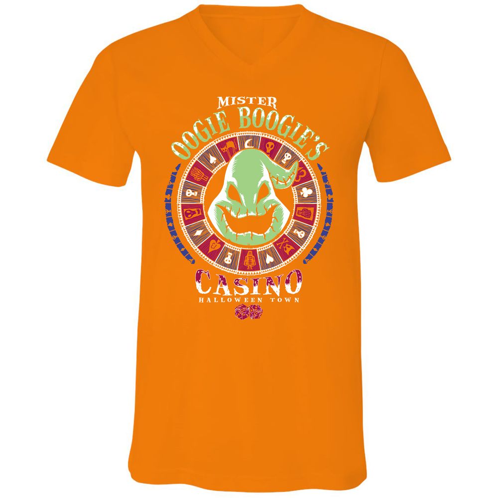 Unisex V-Neck T-Shirt - PZLCJXD8 - Orange - 11