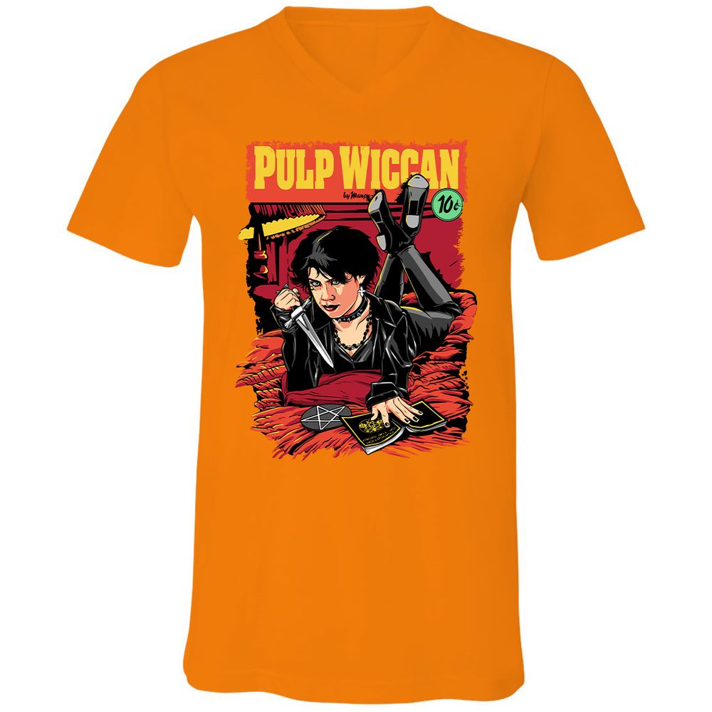 Unisex V-Neck T-Shirt - VD9F4Y1Z - Orange - 11