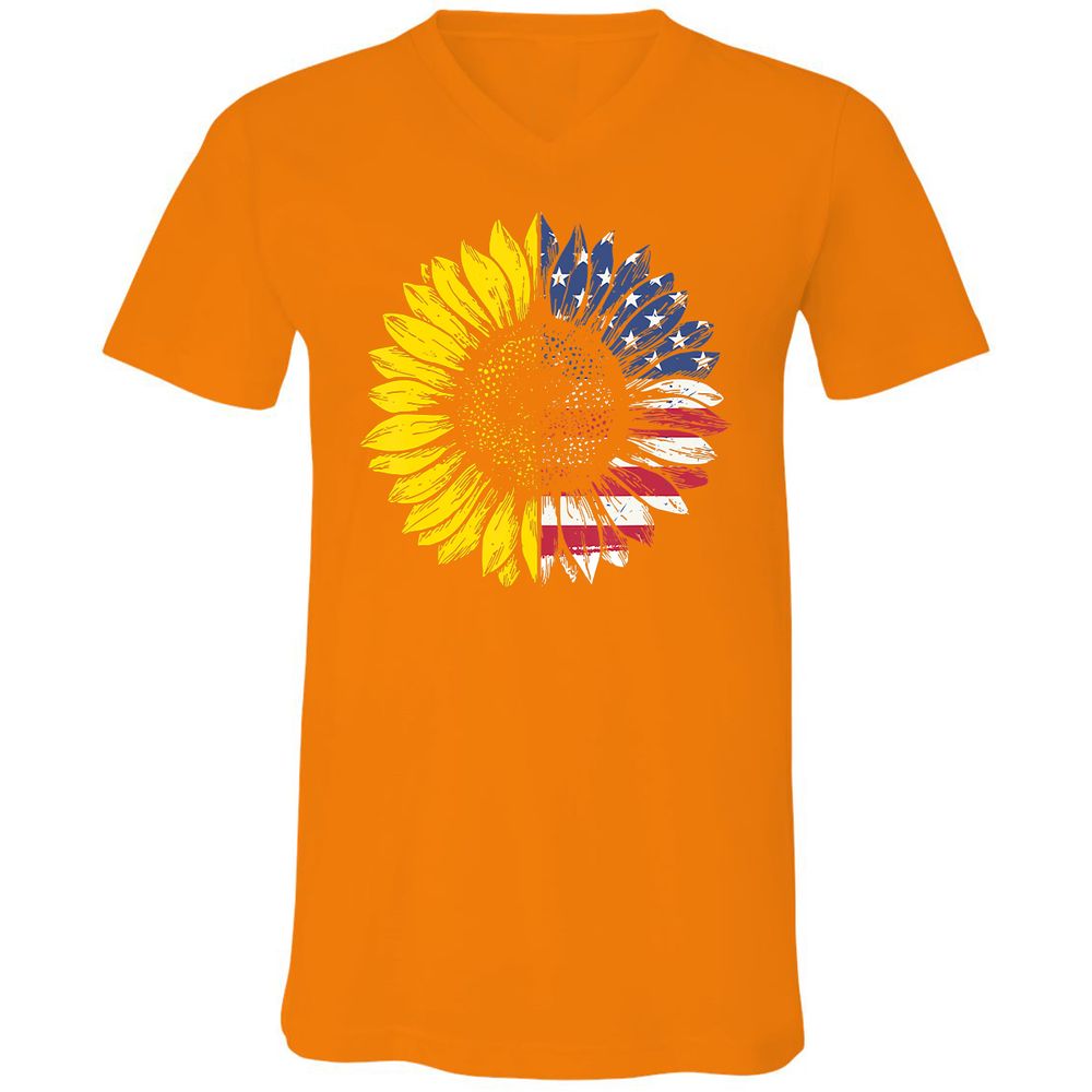 Unisex V-Neck T-Shirt - 9TPUB6SA - Orange - 11