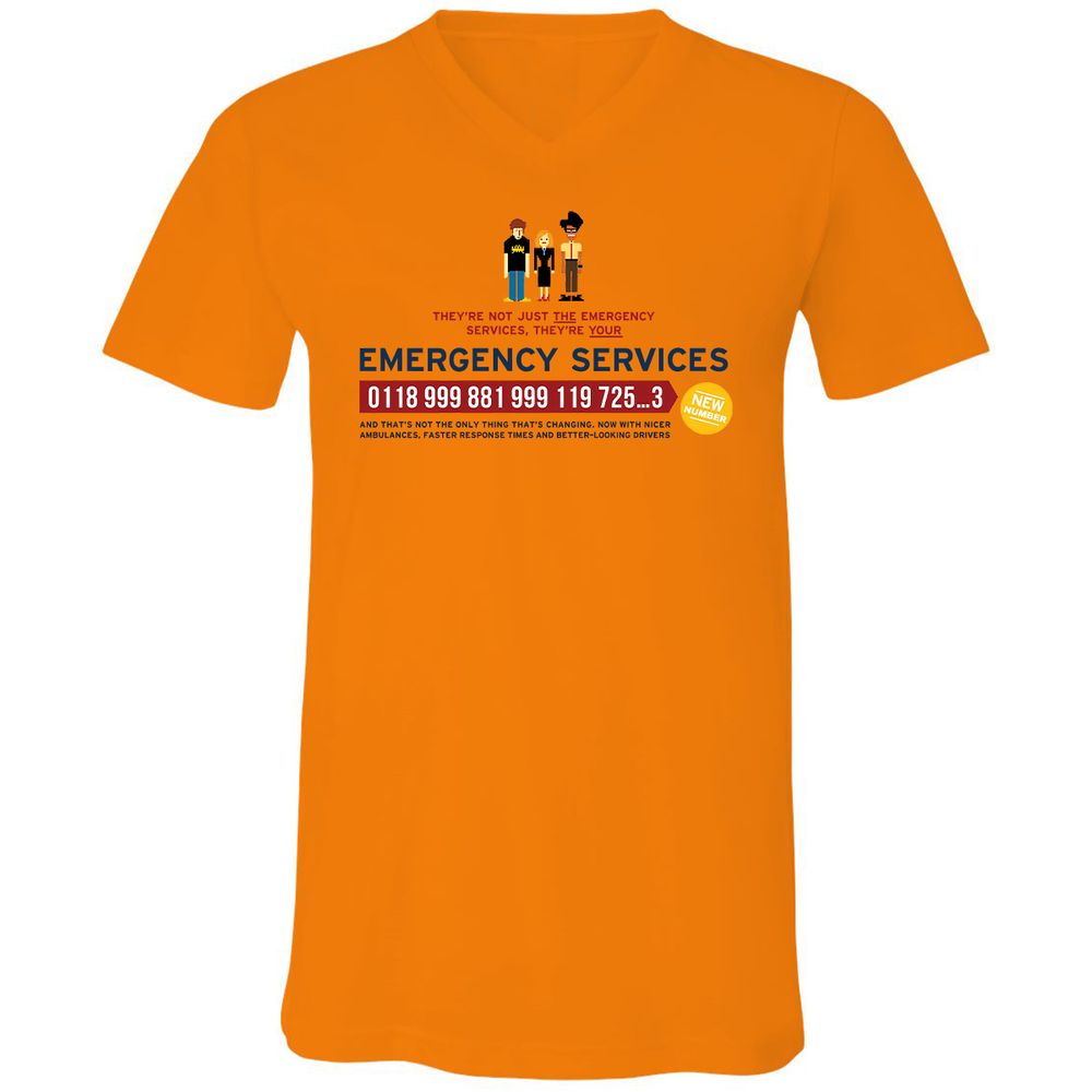 Unisex V-Neck T-Shirt - HCY3WCCL - Orange - 11