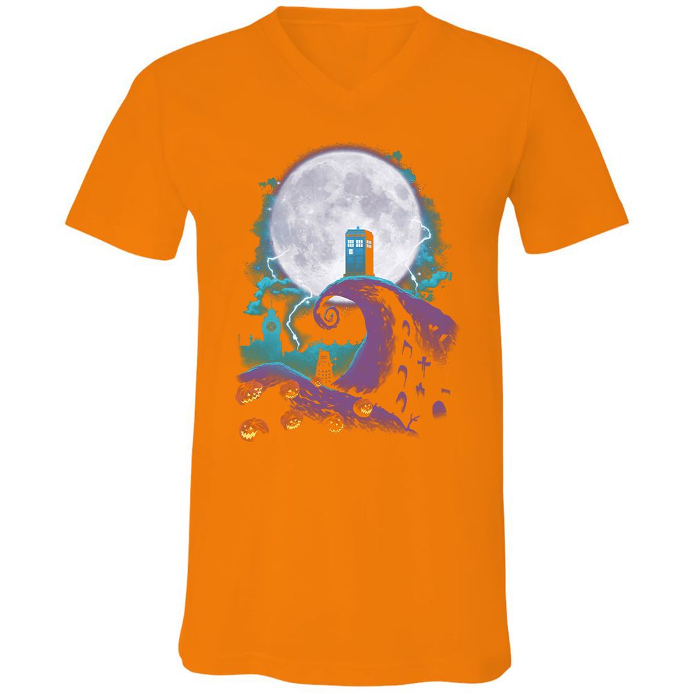 Unisex V-Neck T-Shirt - U8KQULJQ - Orange - 11