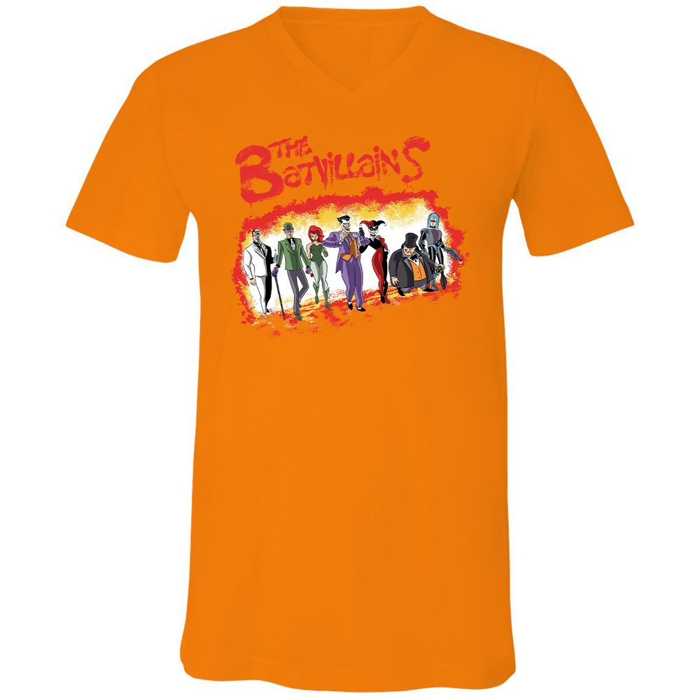 Unisex V-Neck T-Shirt - 447U6RXJ - Orange - 11