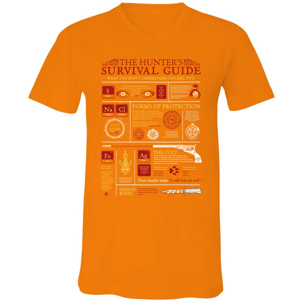 Unisex V-Neck T-Shirt - MCZ8GJCT - Orange - 11