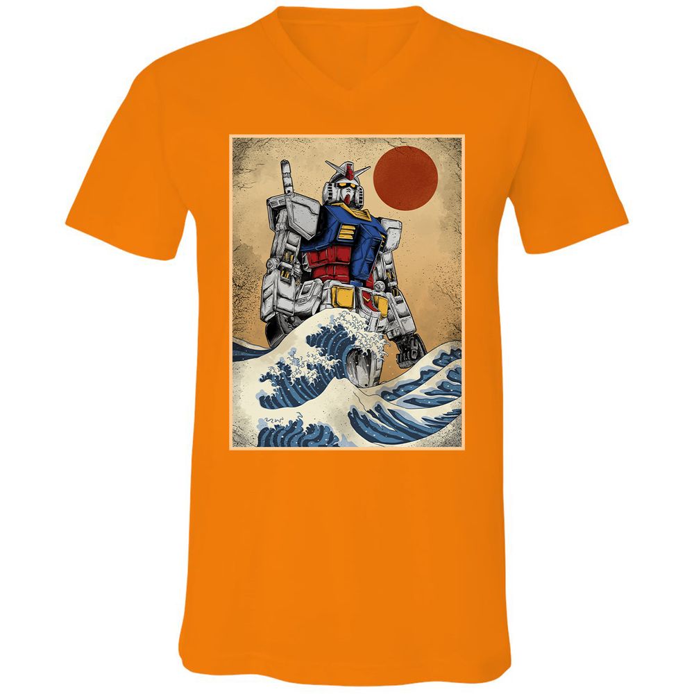 Unisex V-Neck T-Shirt - 96TDVXLF - Orange - 11