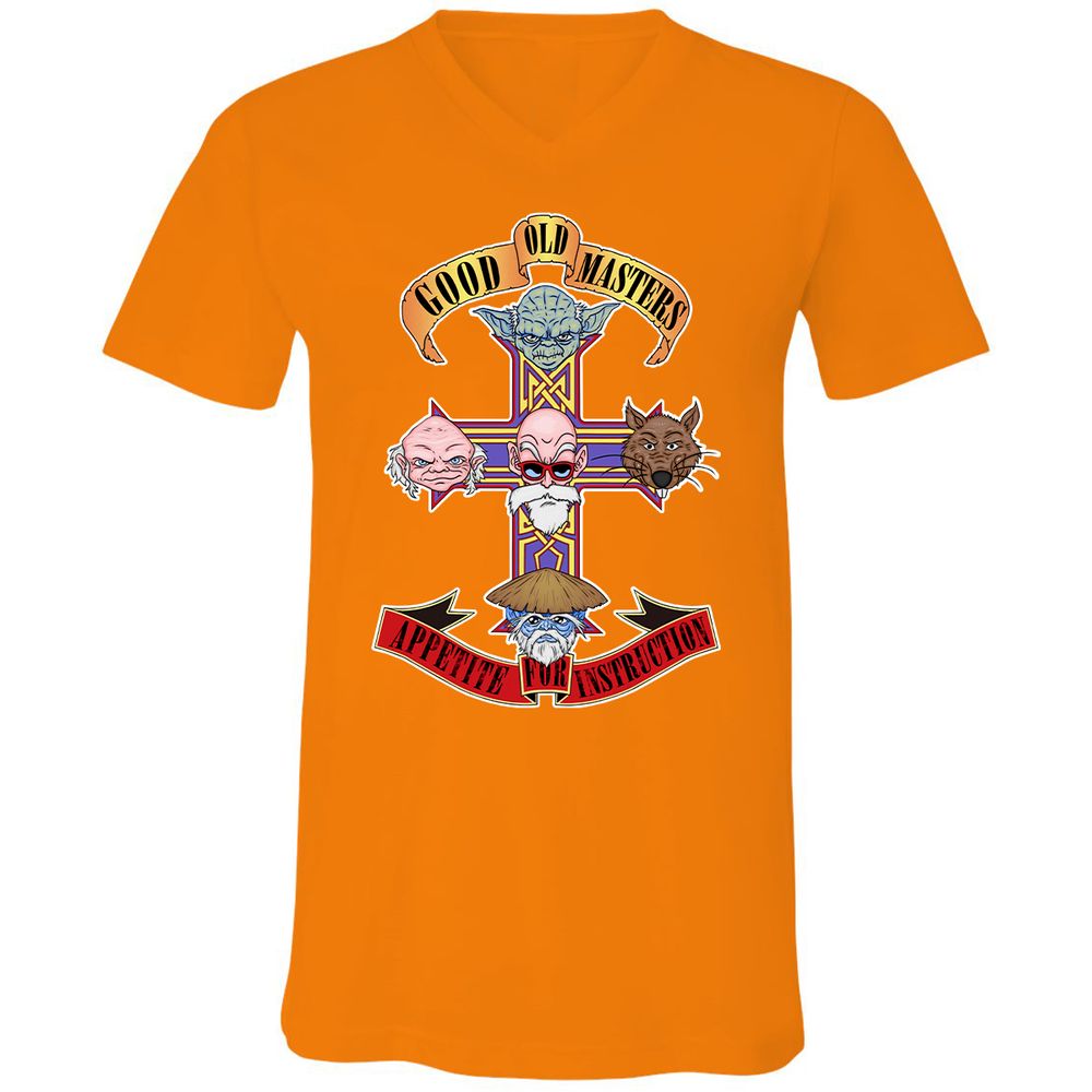 Unisex V-Neck T-Shirt - 25HNKFJU - Orange - 11
