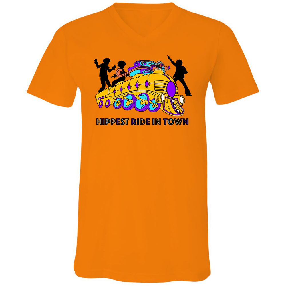Unisex V-Neck T-Shirt - 1S7VDVJG - Orange - 11