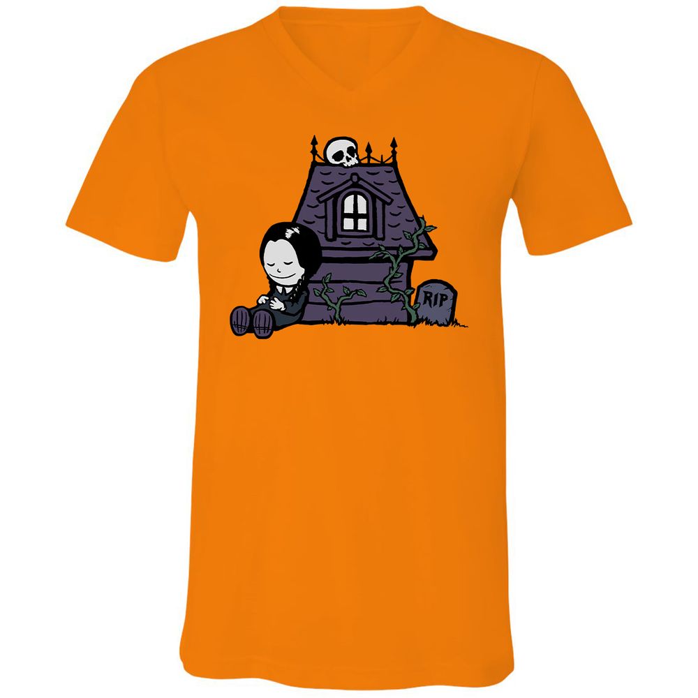 Unisex V-Neck T-Shirt - AVVDEVFL - Orange - 11