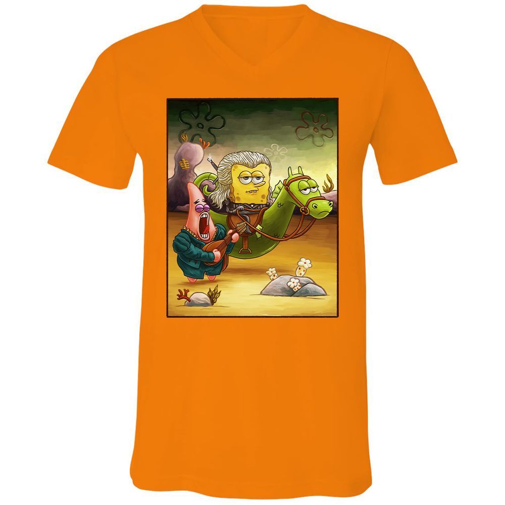 Unisex V-Neck T-Shirt - URPCPEWC - Orange - 11