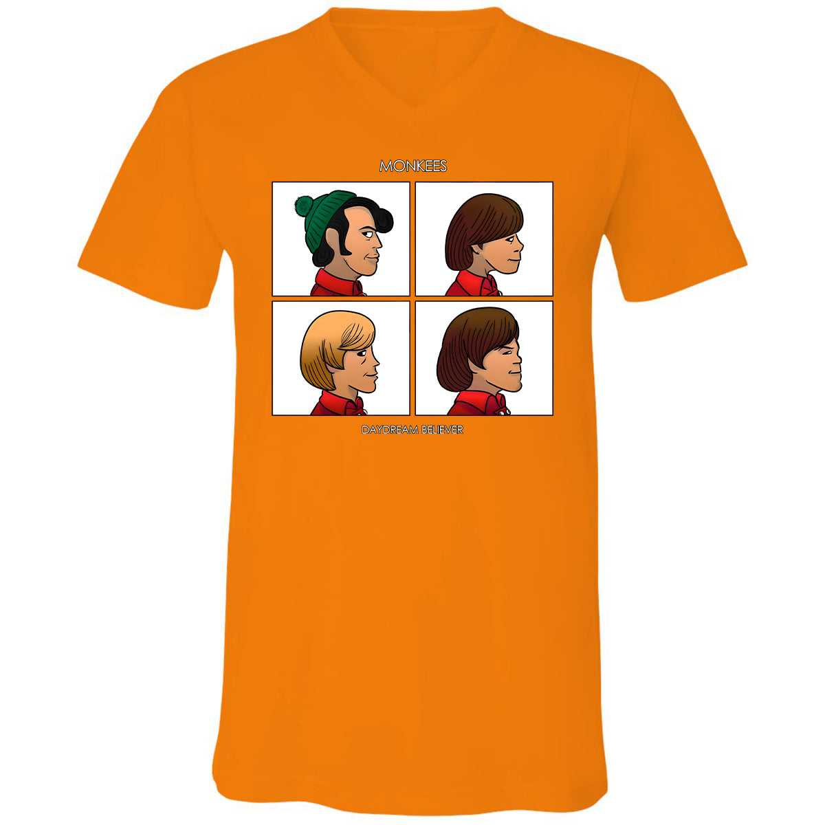 Unisex V-Neck T-Shirt - CM7UKVFY - Orange - 11