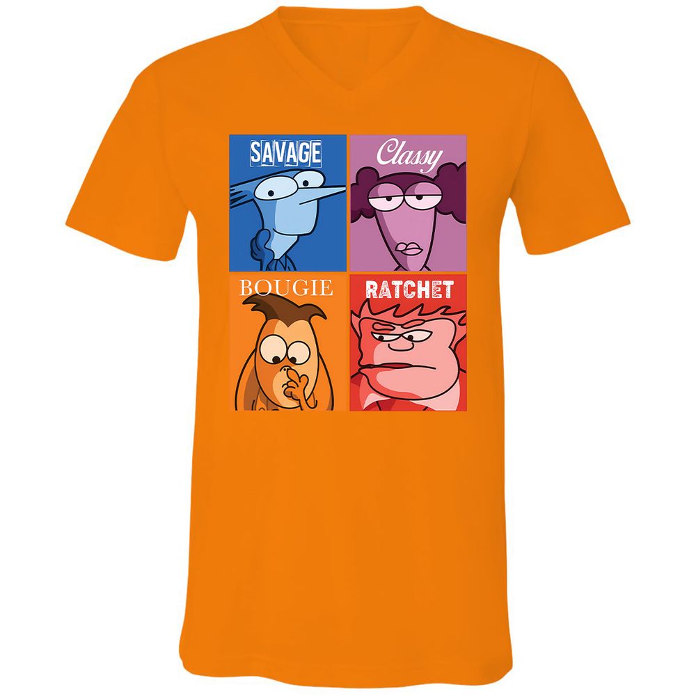 Unisex V-Neck T-Shirt - MZM7GB59 - Orange - 11
