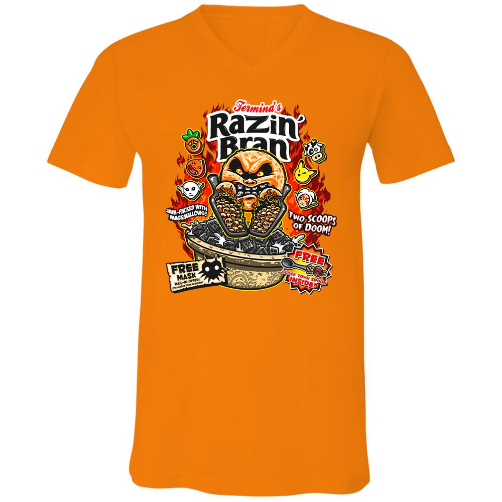 Unisex V-Neck T-Shirt - DCUXZQNJ - Orange - 11