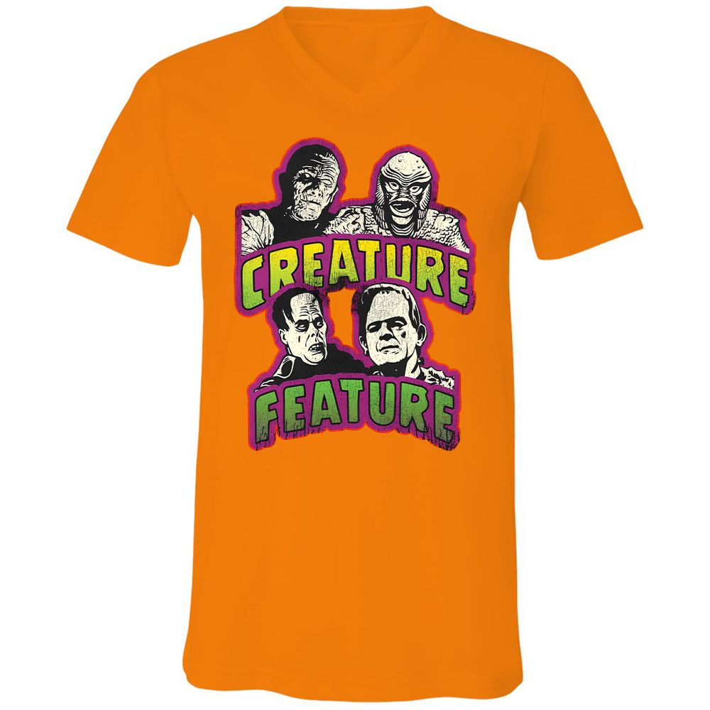 Unisex V-Neck T-Shirt - E3QD1JTW - Orange - 11