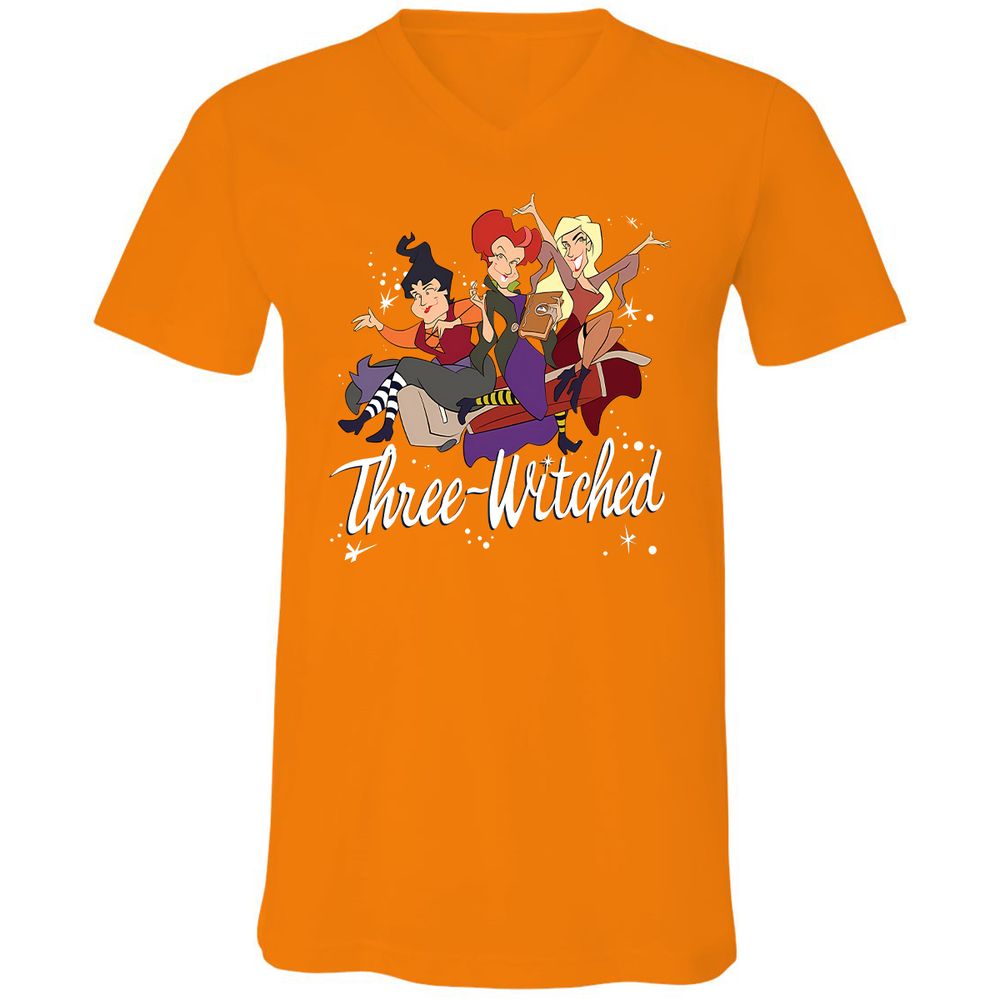 Unisex V-Neck T-Shirt - VXQ6CNFP - Orange - 11