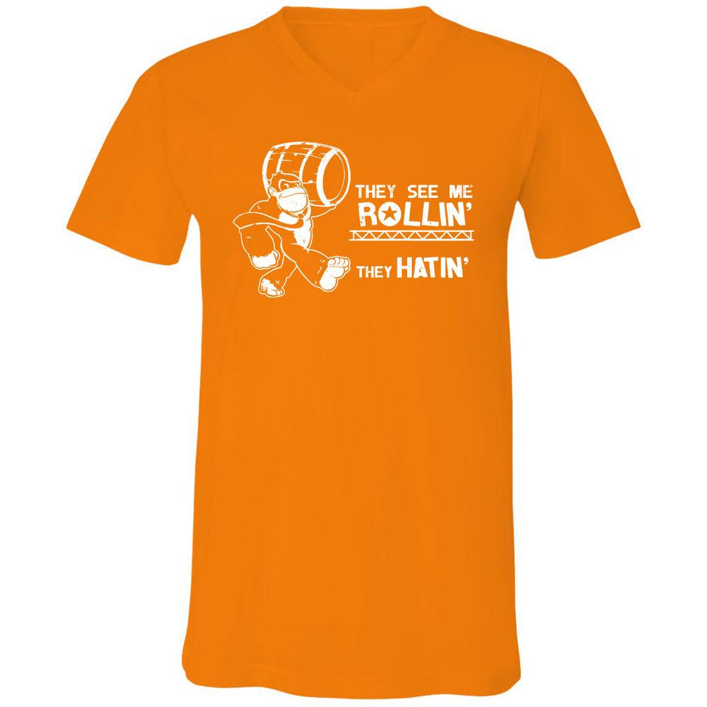 Unisex V-Neck T-Shirt - 9G341W7T - Orange - 11