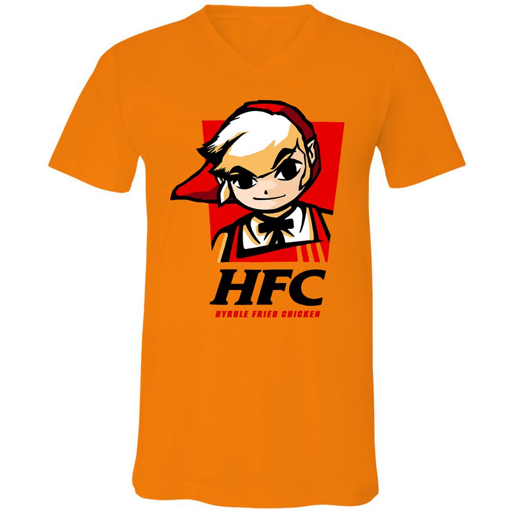 Unisex V-Neck T-Shirt - DGA8LWZX - Orange - 11