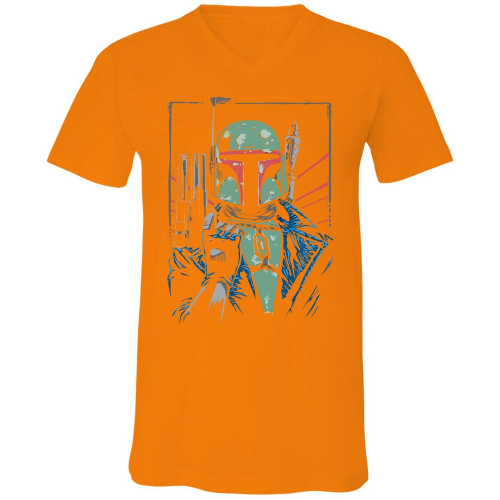 Unisex V-Neck T-Shirt - 64B5RWGH - Orange - 11