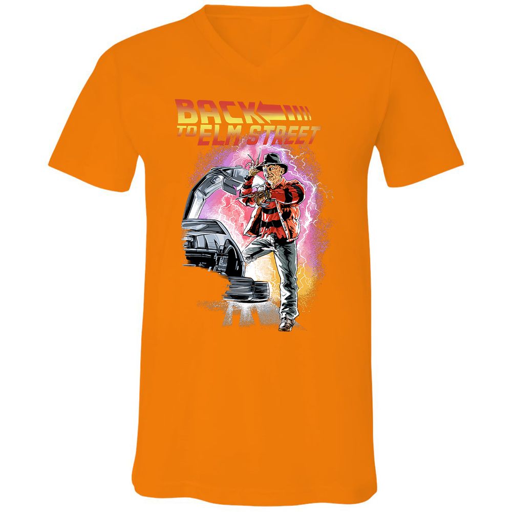 Unisex V-Neck T-Shirt - UH77J4C2 - Orange - 11