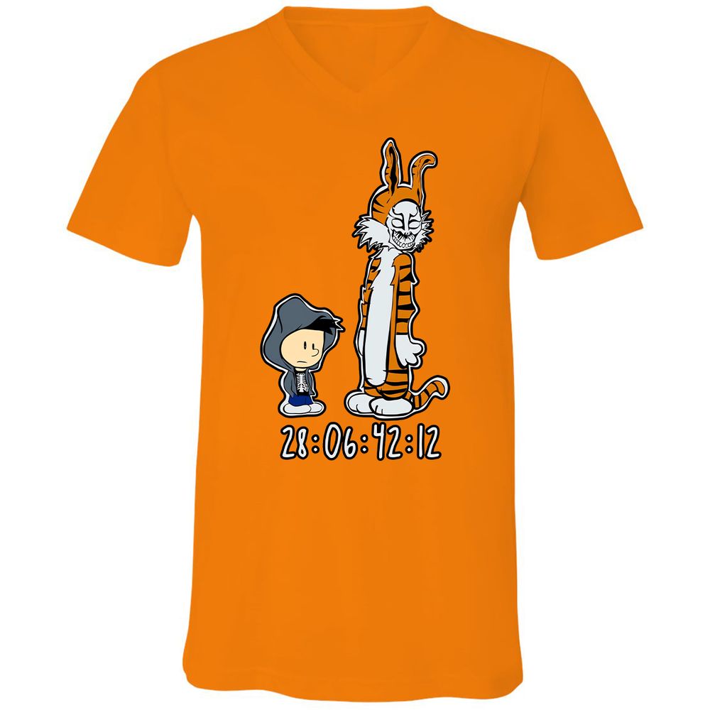 Unisex V-Neck T-Shirt - 7WR3PL36 - Orange - 11
