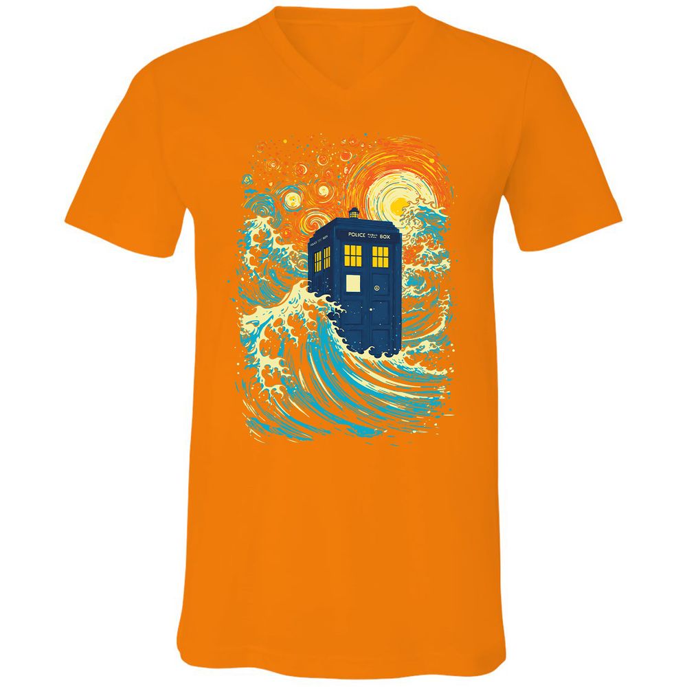 Unisex V-Neck T-Shirt - W4GZ85MA - Orange - 11