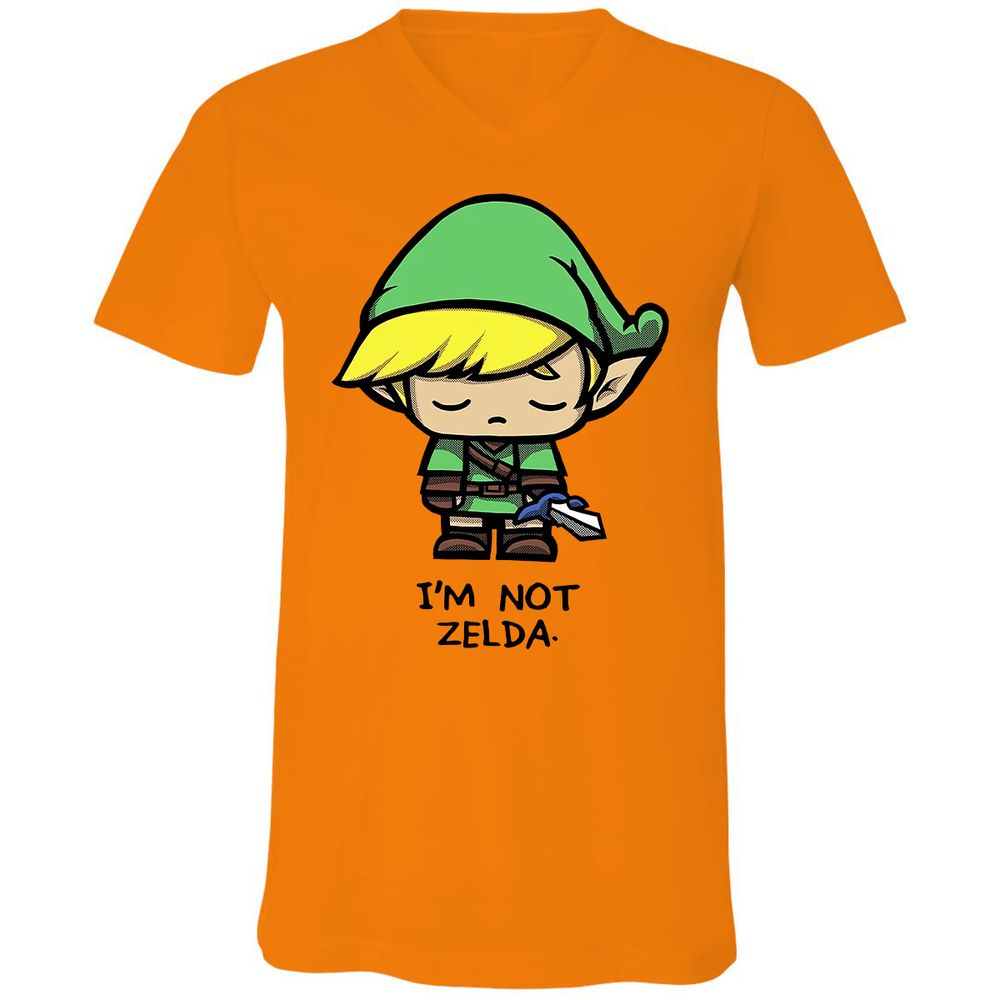 Unisex V-Neck T-Shirt - DCHZTKJP - Orange - 11
