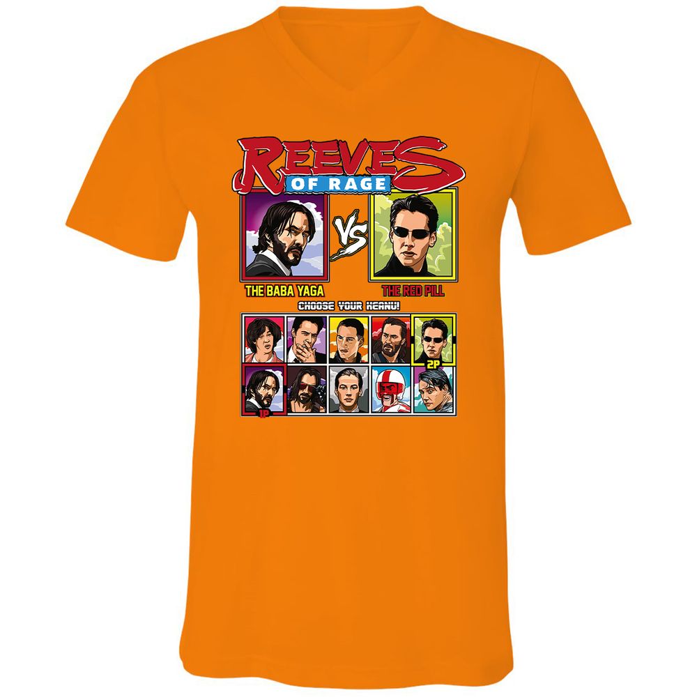 Unisex V-Neck T-Shirt - 579ZYE6U - Orange - 11