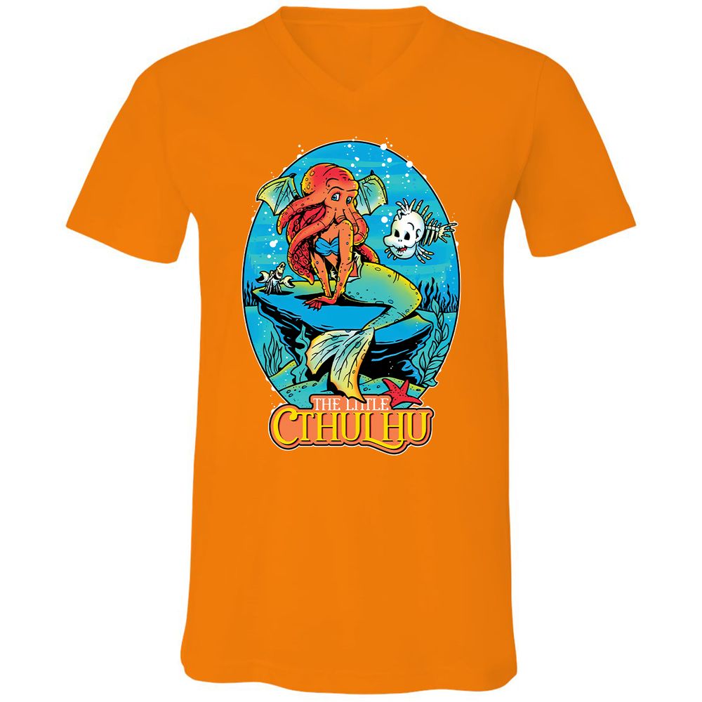 Unisex V-Neck T-Shirt - CA5GKM2L - Orange - 11
