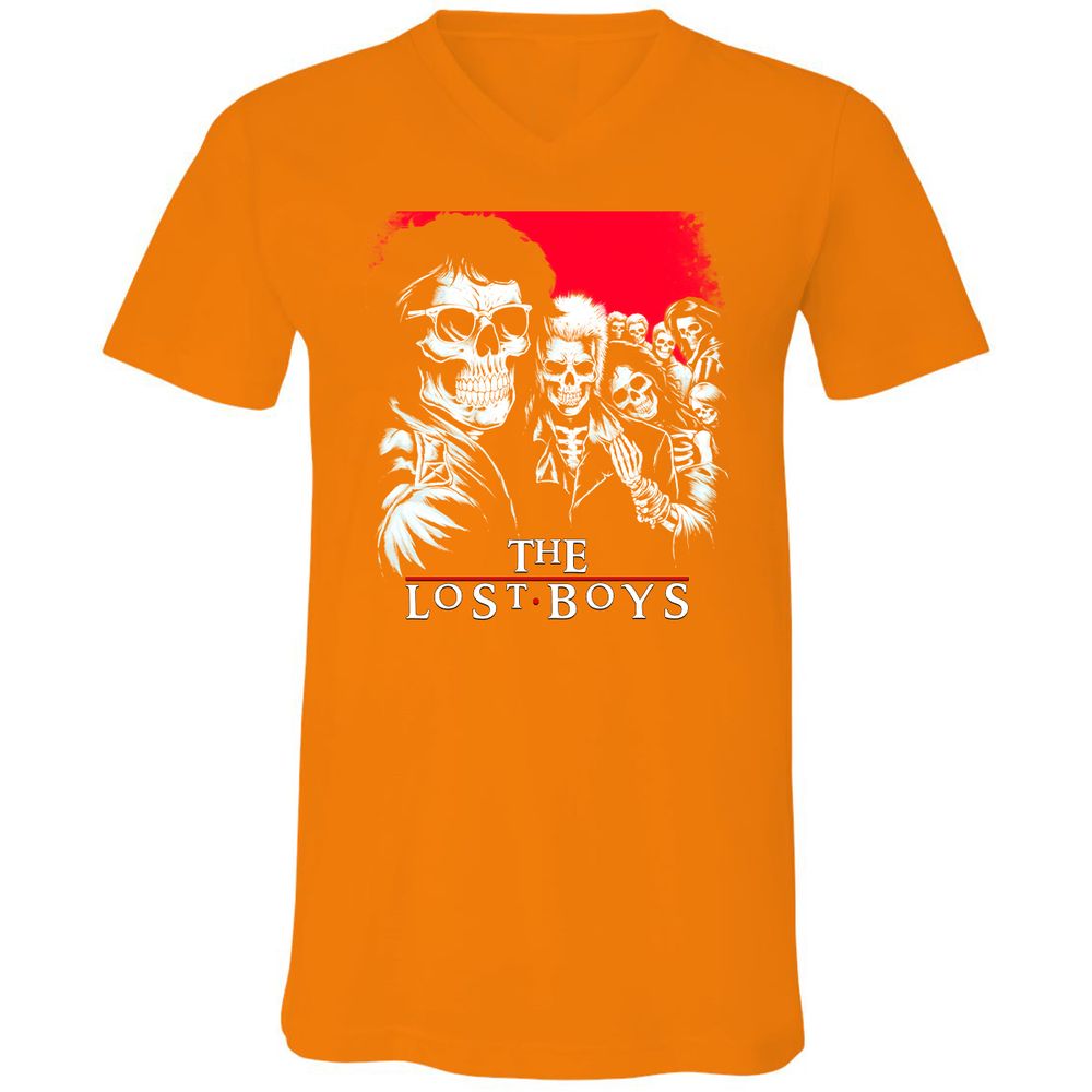 Unisex V-Neck T-Shirt - XEYEBQVQ - Orange - 11