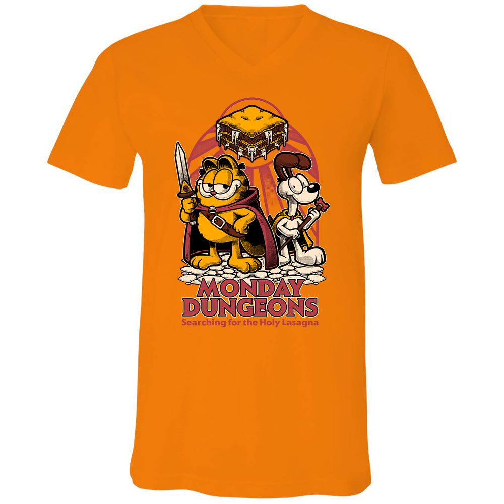 Unisex V-Neck T-Shirt - H6BK1HT7 - Orange - 11