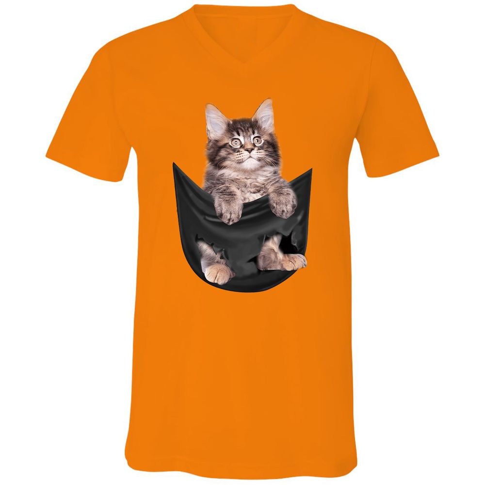 Unisex V-Neck T-Shirt - Q3LY4MY1 - Orange - 11