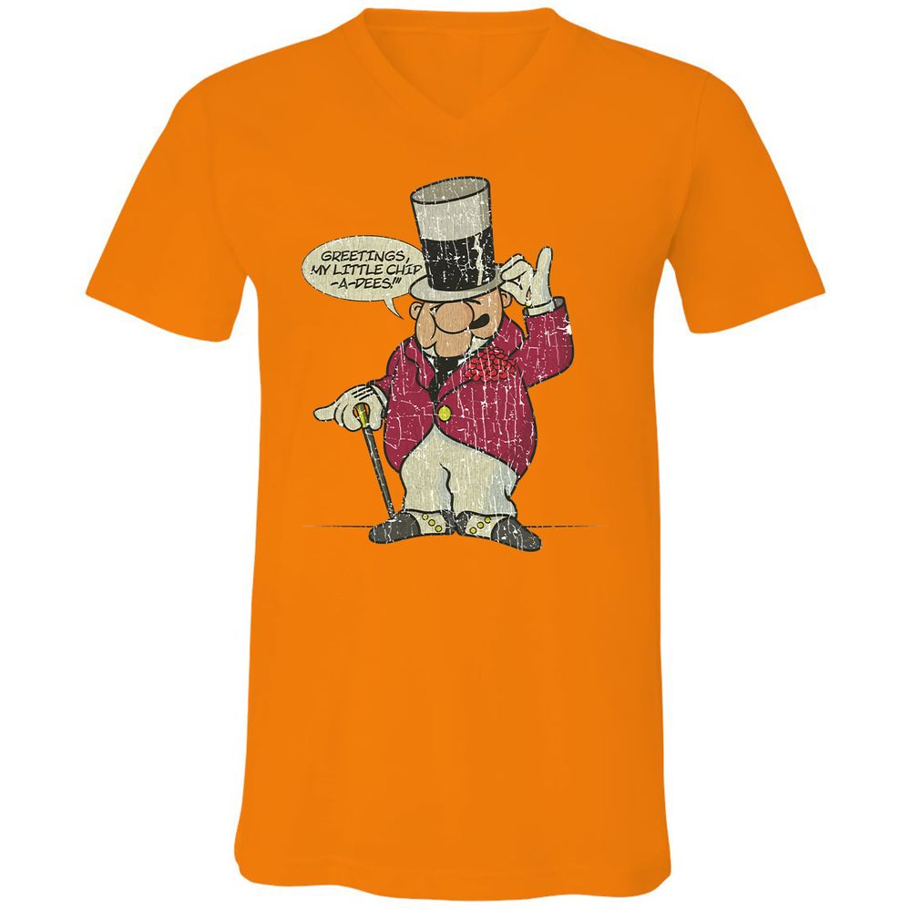 Unisex V-Neck T-Shirt - YZZ1PWQL - Orange - 11