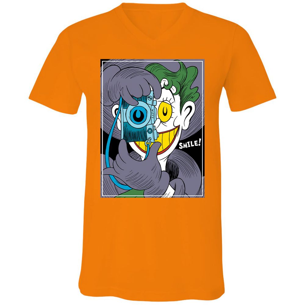 Unisex V-Neck T-Shirt - 6TDVBLV7 - Orange - 11