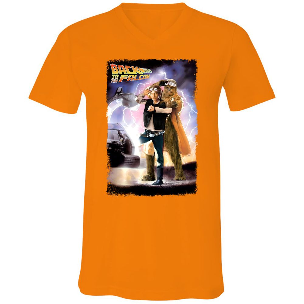 Unisex V-Neck T-Shirt - ASEKK2KJ - Orange - 11