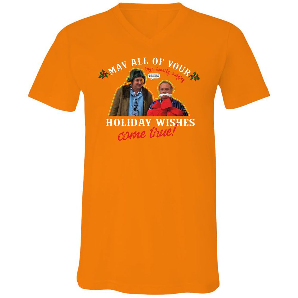 Unisex V-Neck T-Shirt - 4D2T7QPA - Orange - 11