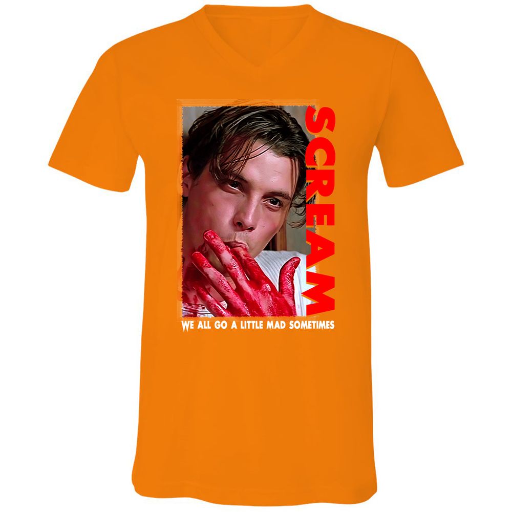 Unisex V-Neck T-Shirt - 64QJ4B6D - Orange - 11